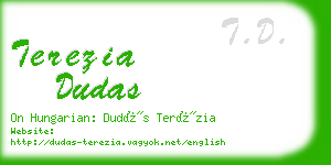 terezia dudas business card